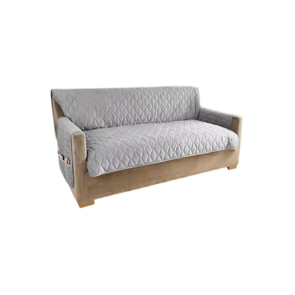 Home Reflections Micromink Pin-Sonic Sofa Cover Gray